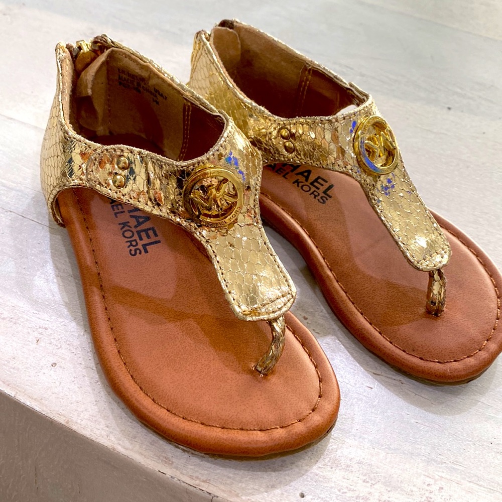 MICHAEL Michael Kors girls LIL MELISSA sandals gold size 7